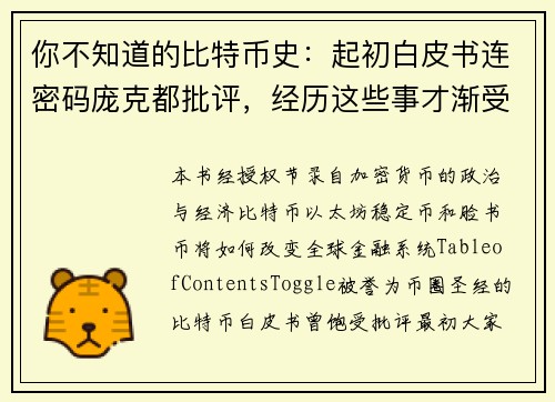 你不知道的比特币史：起初白皮书连密码庞克都批评，经历这些事才渐受主流认可